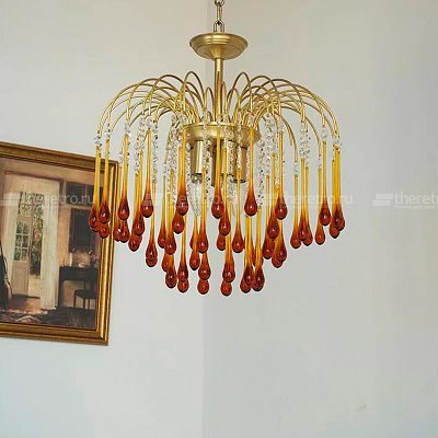 Подвесной светильник Amber Drops Chandelier 55 см   фото 1