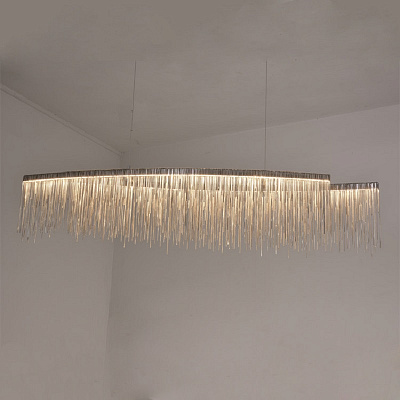 Metall Rain Line Chandelier Медный120 см    фото 1