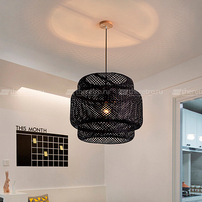 Люстра Rattan Chandelier Pendant D 50 см  черный  фото 1