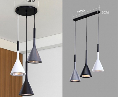 Foscarini Aplomb на 3 подвеса КоричневыйКруглая база  фото 1